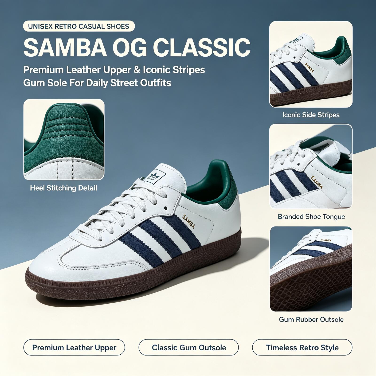 Adidas Shoes Samba - アディダス公式正規品 SAMBA OG ロートップスケートボードシューズ ユニセックス ホワイト