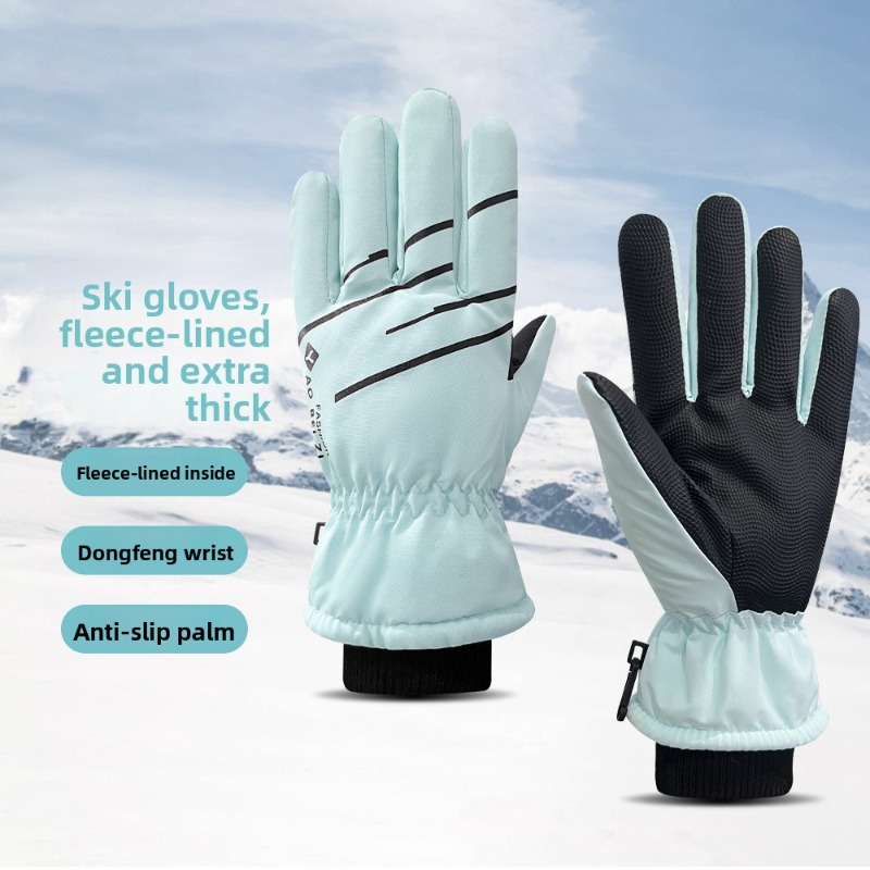 Snow Glove Insulated - レディース冬用スキーグローブ タッチスクリーン対応 防水 防風 保温 厚手ベルベット