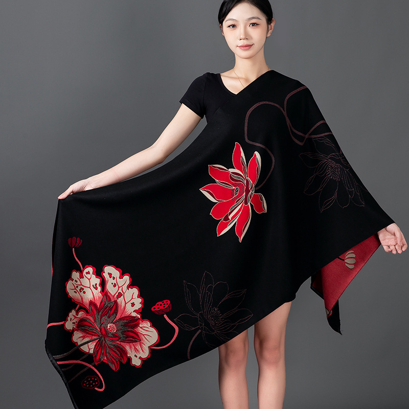 女性の冬のショールカシミヤスカーフ花柄ショールラップパシュミ - Cashmere Pashmina Wrap のレビューと価格