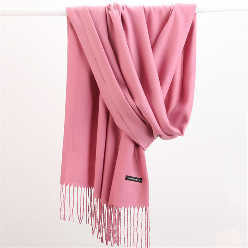 ファッションソリッドカラー 2023 女性スカーフ冬ヒジャー - Cashmere Pashmina Wrap のレビューと価格