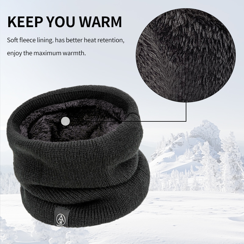 冬用ネックウォーマー、二重構造の厚手リブニット、フリース裏地 - Neck Gaiter Fleece のレビューと価格