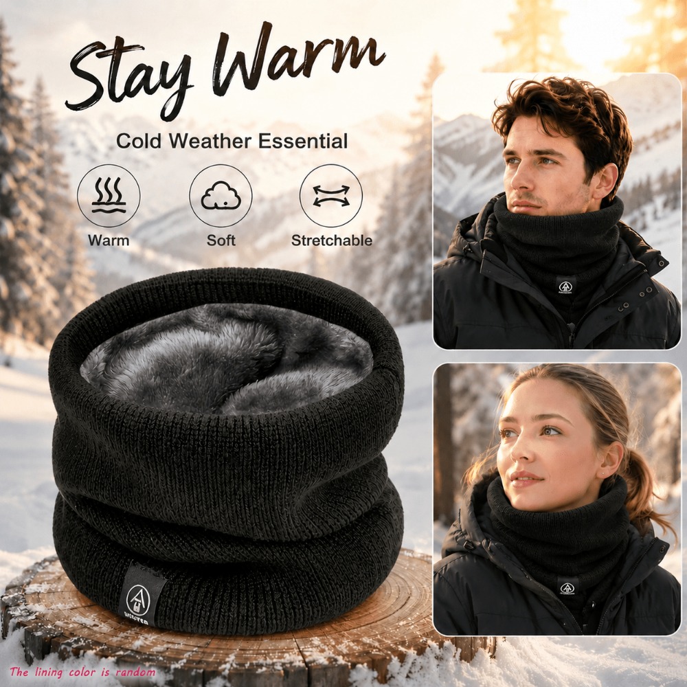 冬用ネックウォーマー メンズ ニットスカーフ フリース裏地付 - Neck Gaiter Fleece のレビューと価格