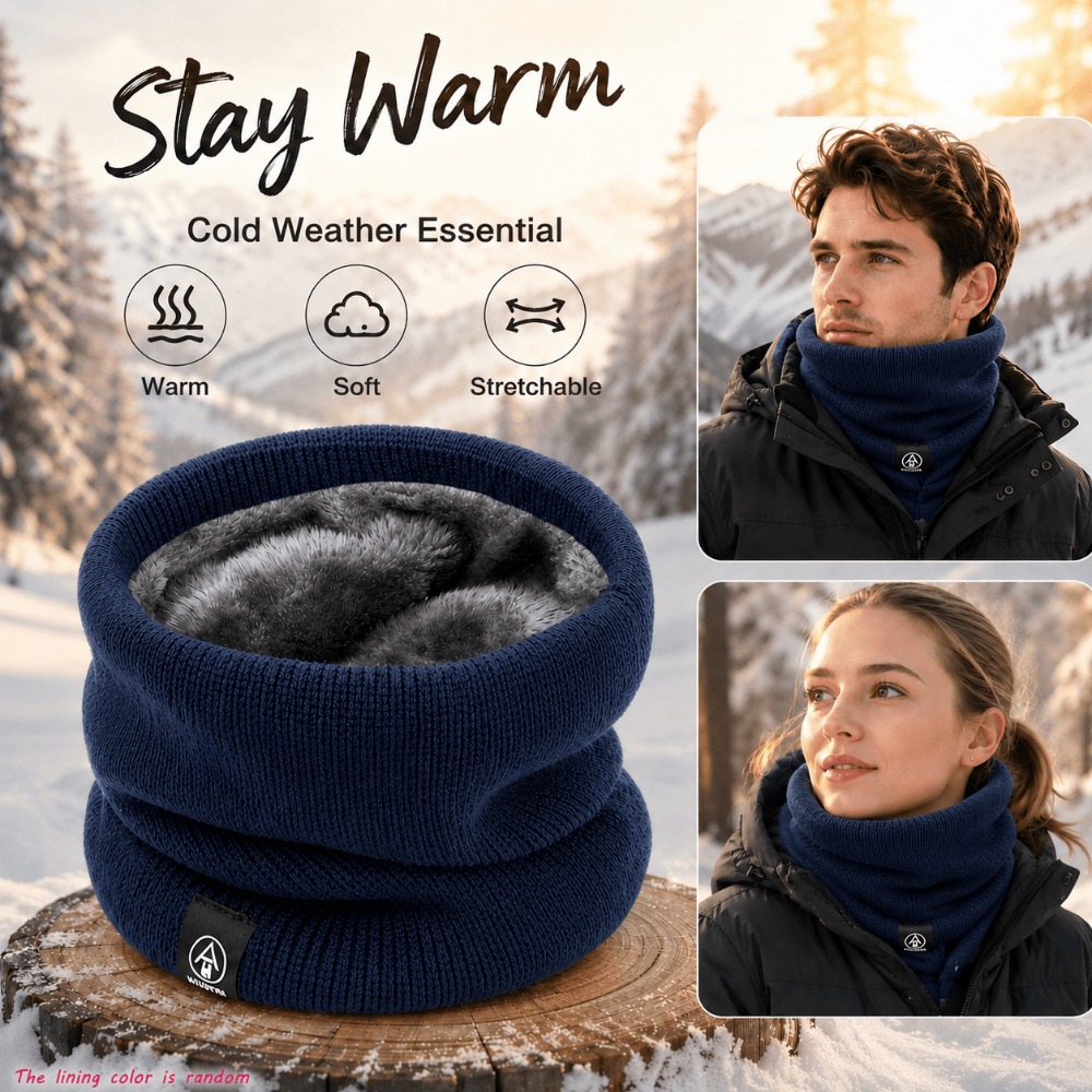 冬用ネックウォーマー メンズ ニットスカーフ フリース裏地付 - Neck Gaiter Fleece のレビューと価格